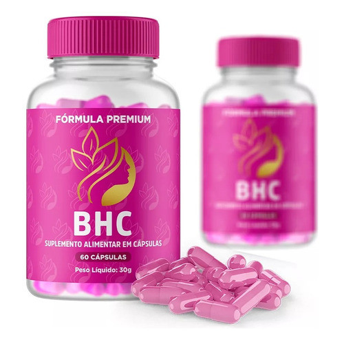 Kit 2 Bhc Hair Cresce Cabelo Antiqueda 120 Cápsulas Vitamina