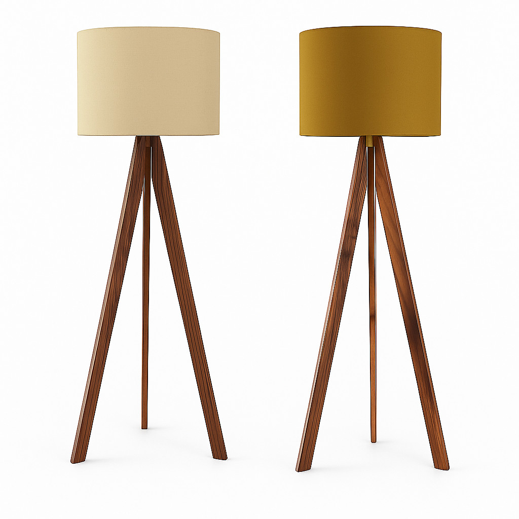 Abajur Luminária De Chão Tripé +1,50Cm Completo Cúpula e Fiação De Piso Para Sala, Quarto, Escritorio