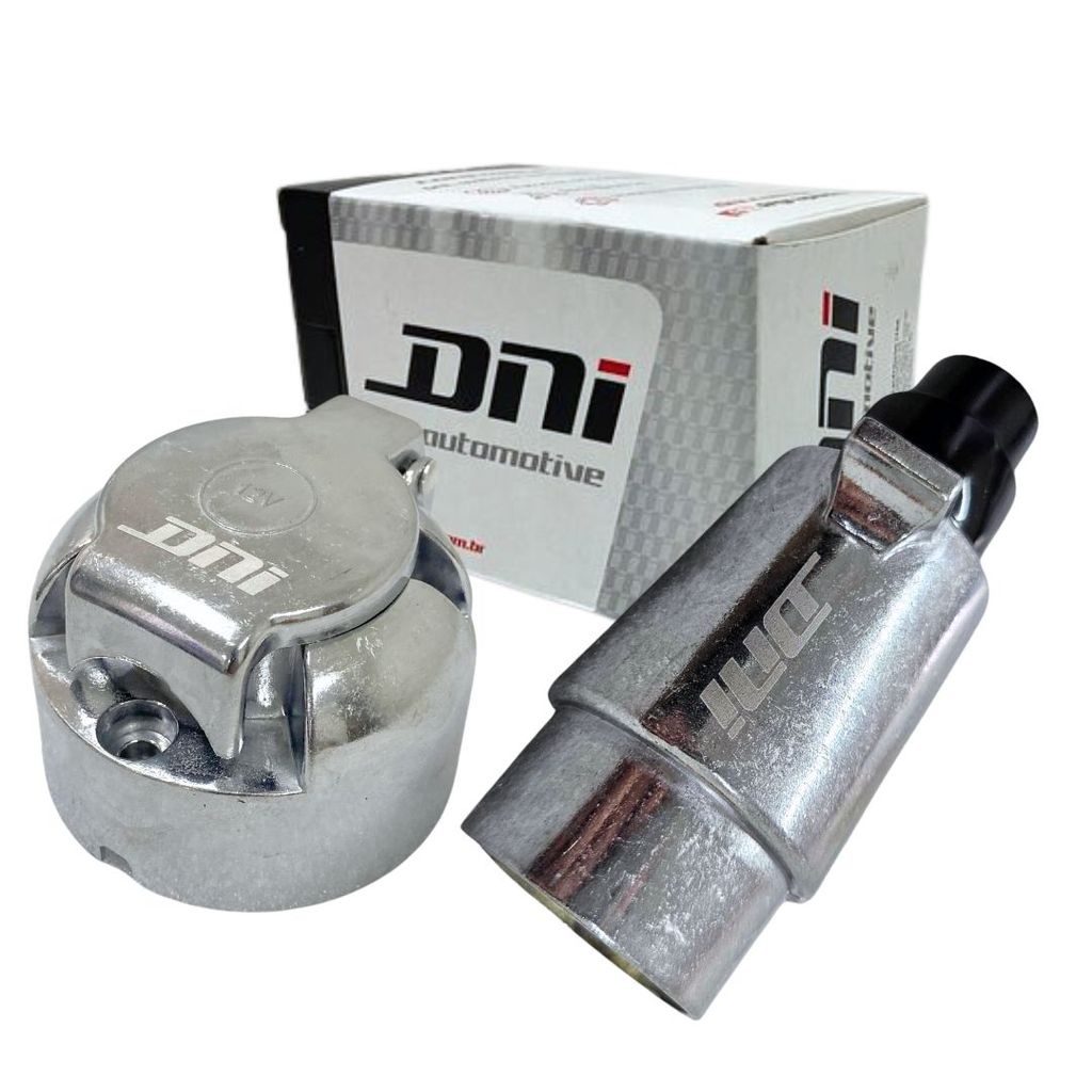 Kit Tomada Elétrica Macho e Femea 6 Polos Alumínio Metal Para Carretinha Engate Reboque em Oferta na Shopee