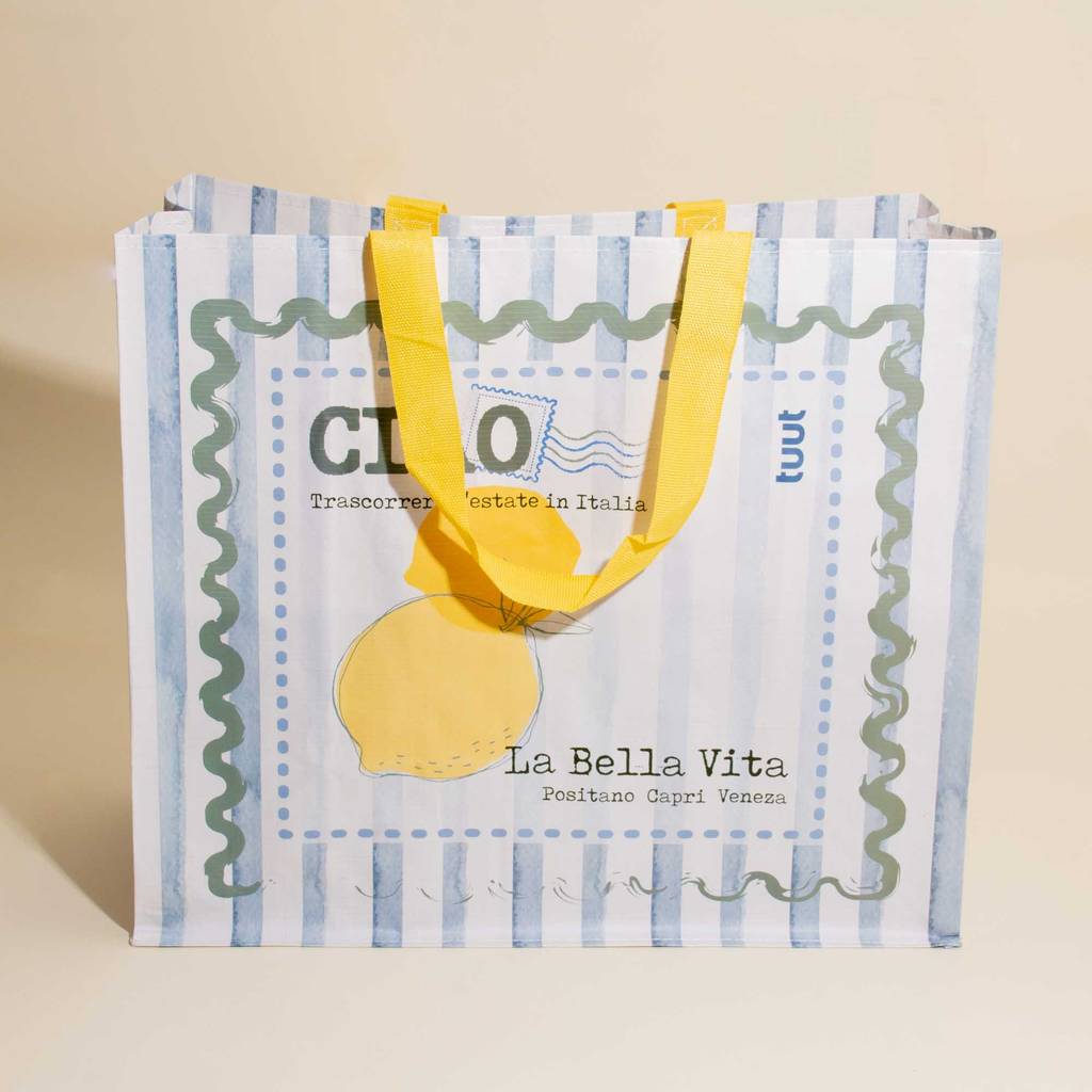 Sacola Ecológica De Compras Estampa "La Bella Vita"  - em Oferta na Shopee