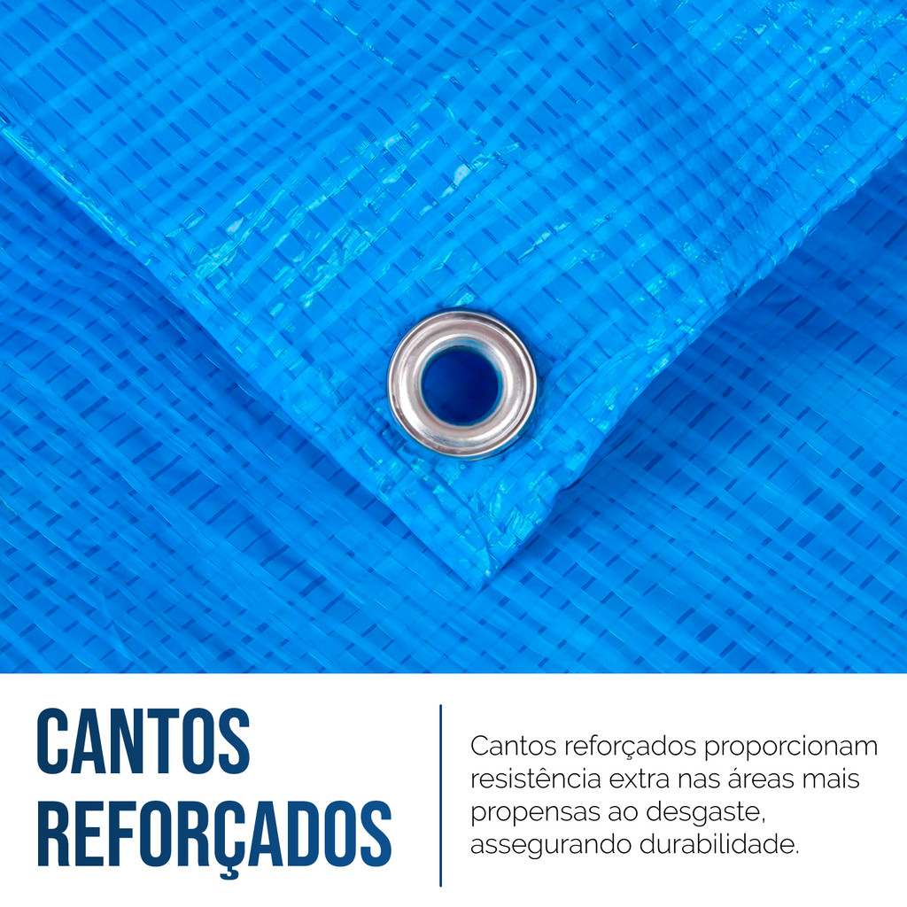 Detalhes do Lona Plástica de Proteção Cobertura Impermeável Azul 5x3 mts
