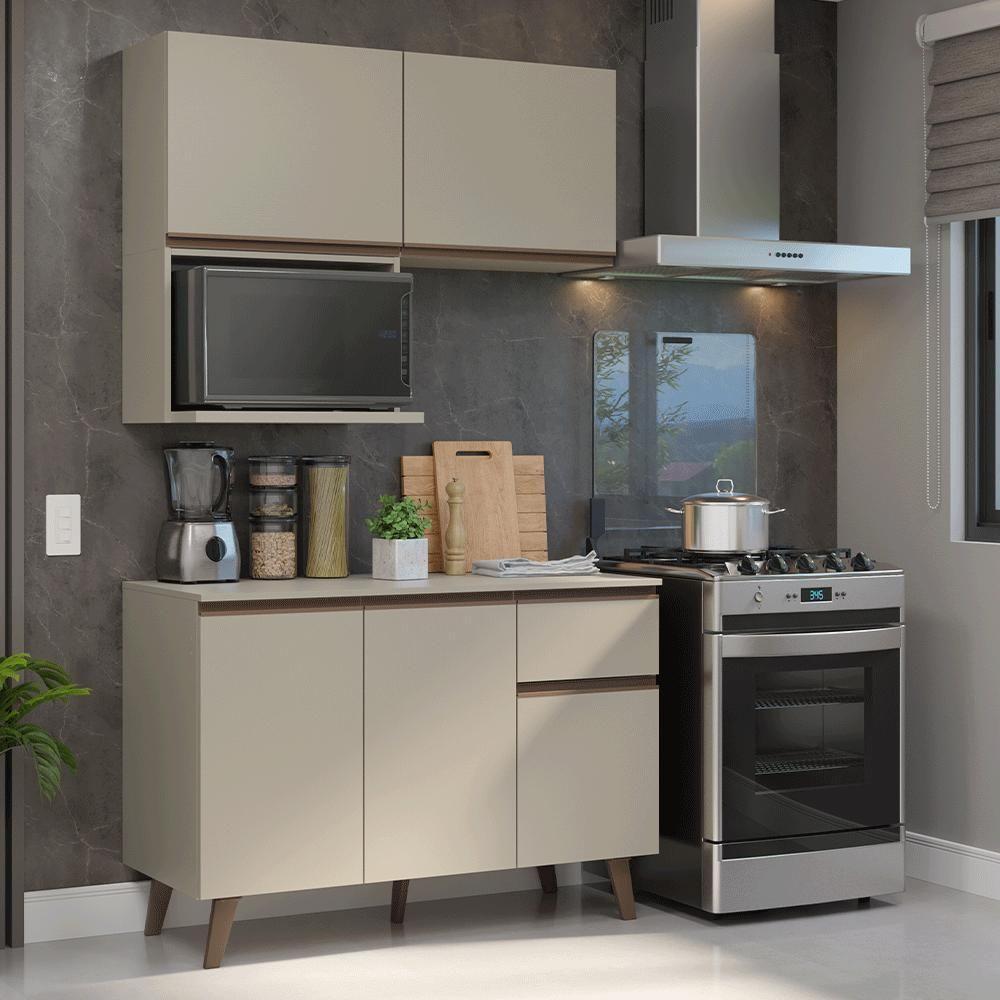 Armário De Cozinha Compacta 120 Cm Crema Nice Madesa 05