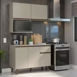 Armário De Cozinha Compacta 120 Cm Crema Nice Madesa 05