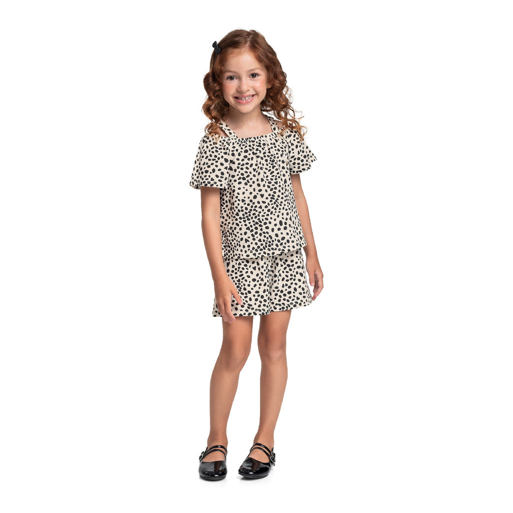 Conjunto Estampado Bata Short Bee Loop em Oferta na Shopee