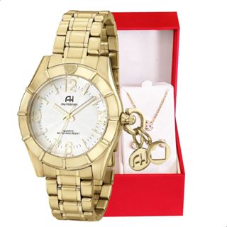 Relógio Feminino Champion Ana Hickmann Dourado AH20060H Colar e Brincos em Oferta na Shopee