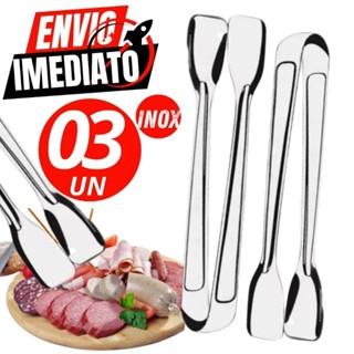 Kit 3 Pegador de Frios 18CM  Carne, Salgados , Gelo 100% Inox Casa Cozinha Buffet Premium em Oferta na Shopee