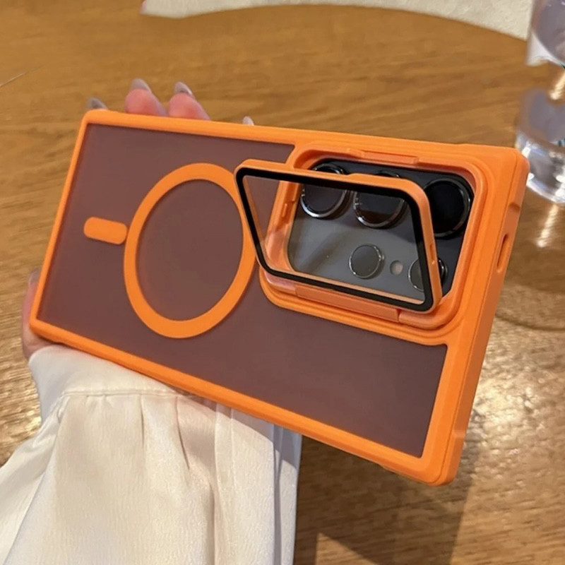 Lente Da Câmera Kickstand Caso Para Samsung S25 FE S23 S24 S24 Ultra S25 Plus 5G Magnético Capa Dura