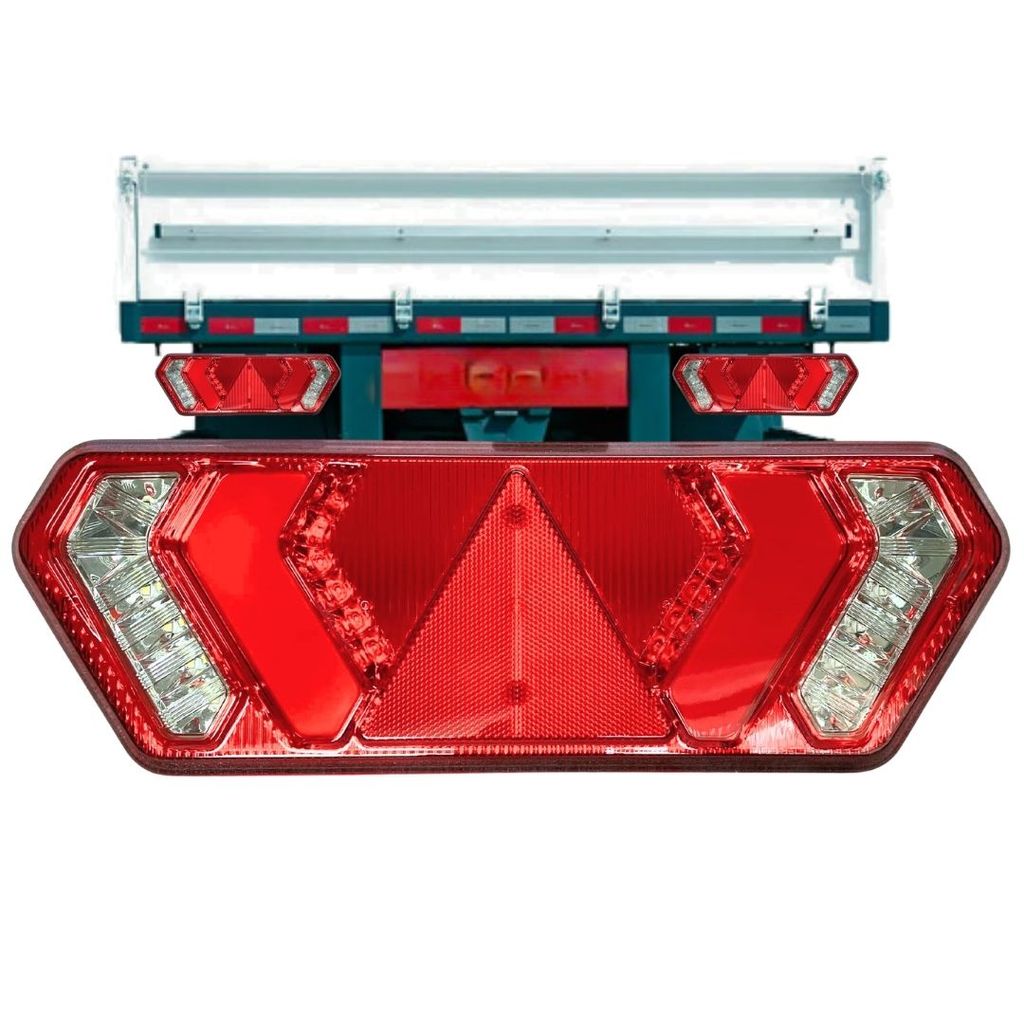 Lanterna Traseira Implemento Para Carreta Guerra Com Pisca Sequencial LED 12/24V Lado Esquerdo