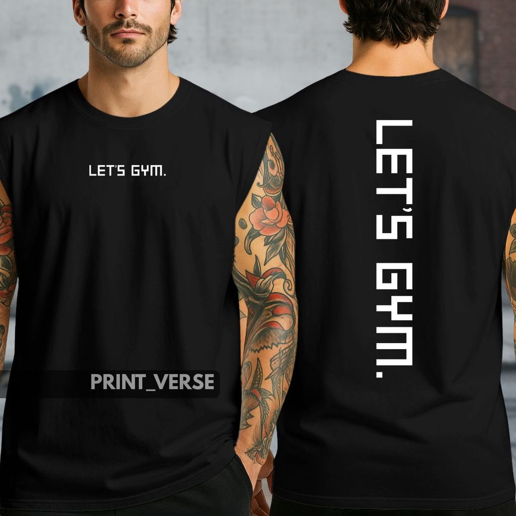 Camisa Regata Treino Let's Gym Academia Musculação Cavada Oversized Streetwear Básica