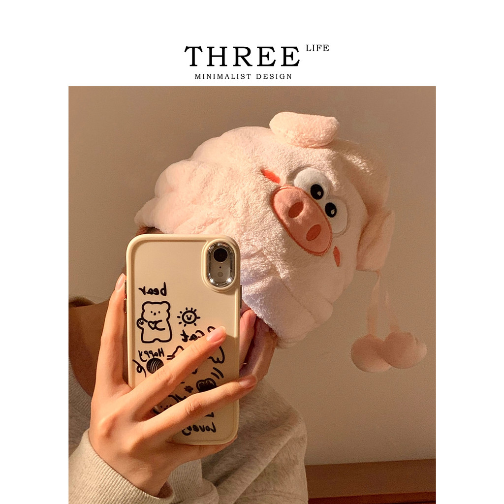 Tlife · Maquiagem · Touca de cabelo seco fofa feia fofa porquinho Super absorvente toalha grossa de secagem rápida | Maq