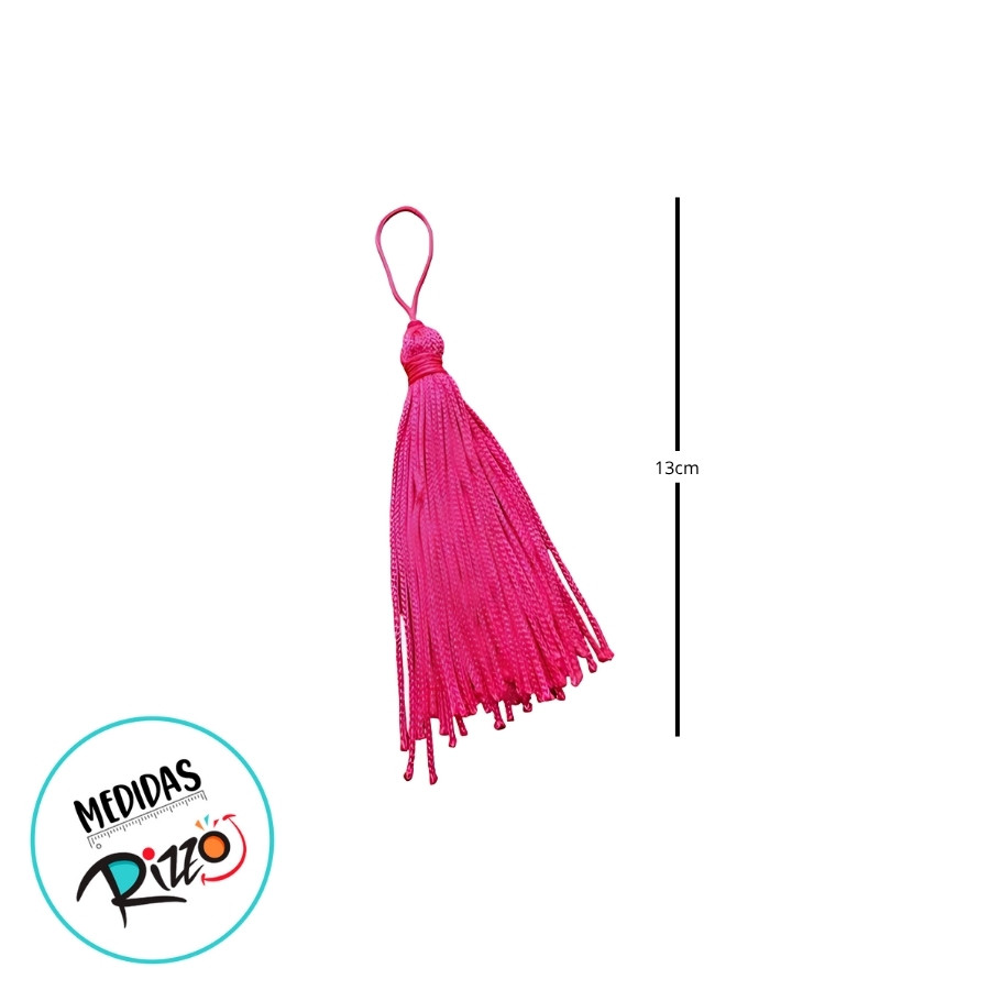 Tassel Decorativo Artesanal - Rosa - 13cm - 12 unidades - Artlille - Rizzo — imagem 2 de 2