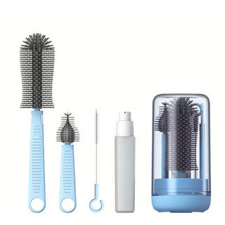 Kit Escova Higiene Lavar 4 em 1 para Limpador de Garrafas Copo Mamadeira de Viagem Portátil em Oferta na Shopee