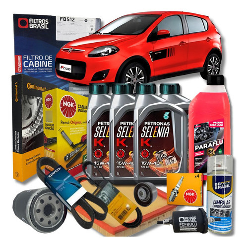 Kit Revisao Fiat Novo Palio 1.0 Attractive 15w40 4 Litros
