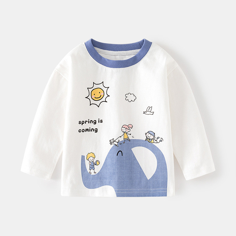 Bebê puro algodão impresso roupas de outono roupa interior do bebê pulôver algodão dos desenhos animados crianças primav
