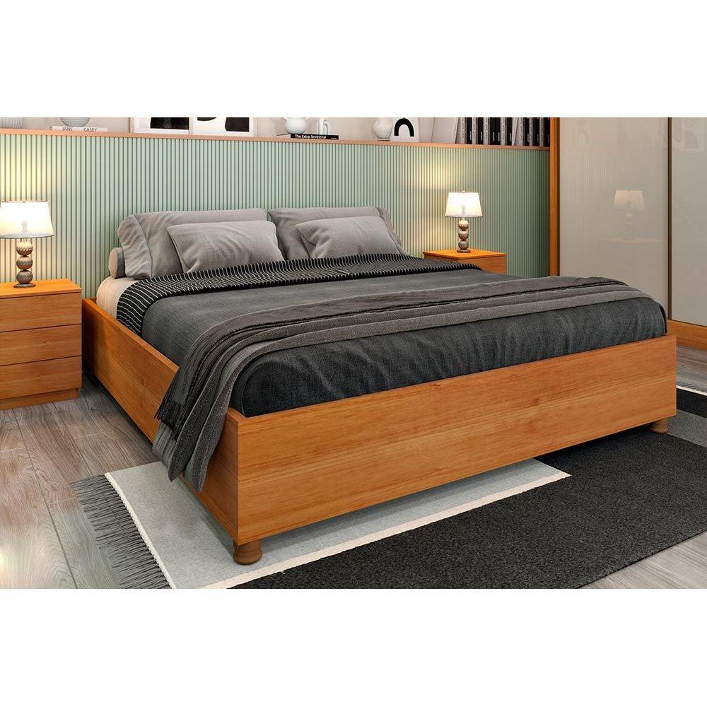 Cama de Casal Queen Mônaco Cinamomo - Tcil Móveis em Oferta na Shopee
