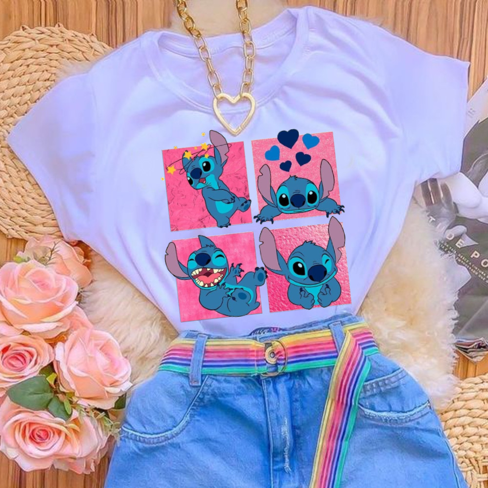 t-shirt feminina roupa adulto infantil personagens moda casual dia dia presente estampas variadas 100% algodao