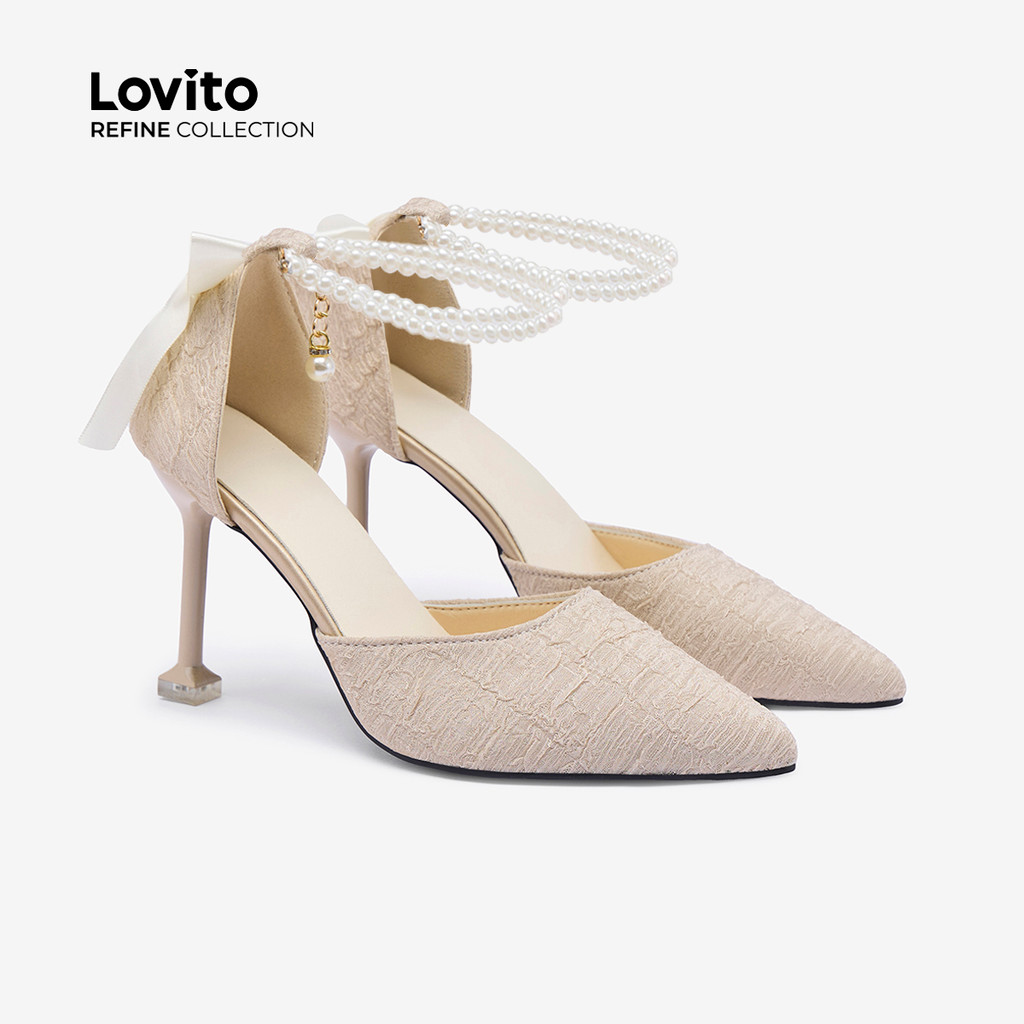 Detalhes do (Lovito Refine) Saltos de Elegantes Pérolas para Mulheres LR20E018