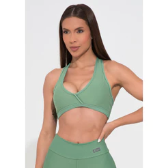 TOP FITNESS FEMININO DECOTE TRANSPASSADO ACTION DLK