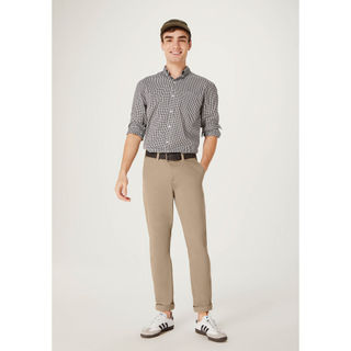 Calça Básica Masculina Chino Slim Em Sarja Com Elastano