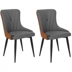 Kit 2 Cadeiras de Jantar Estofada Verona Design Italiano Encosto Anatômico Base Metálica Reforçada