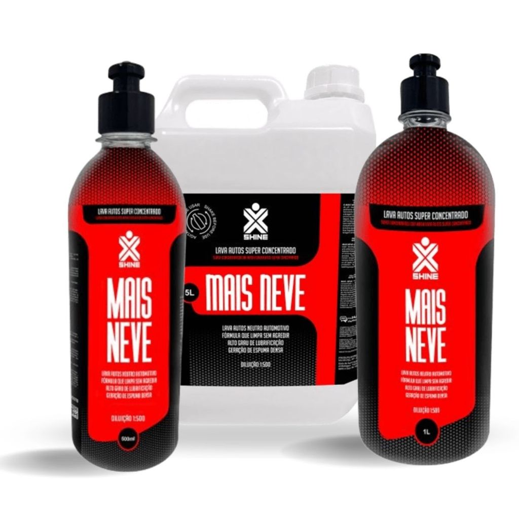Shampoo Automotivo Mais Neve Neutro Lava Auto Concentrado Brilho XSHINE
