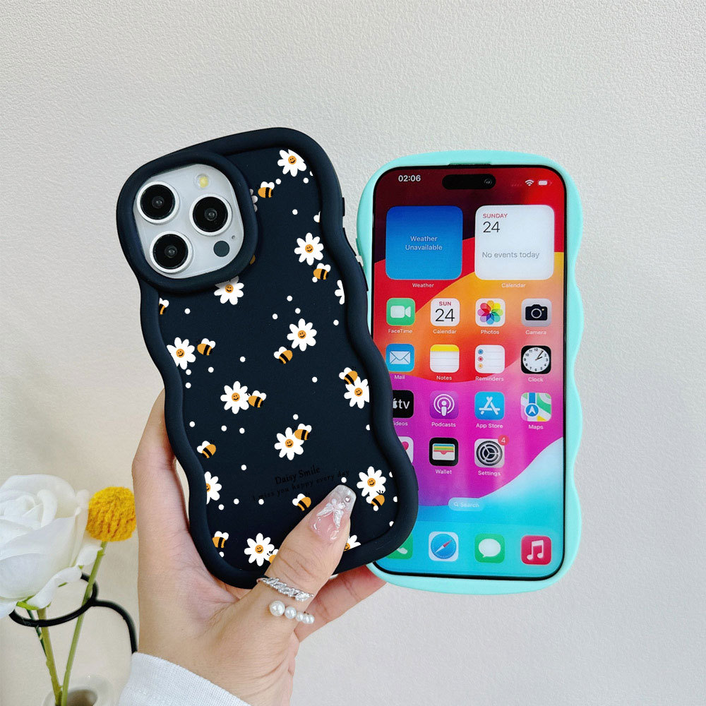 Capa Para iPhone Xr 13 11 16 16E 17 15 14 12 Pro Max 17Air Xs 7 8 Plus Mel Abelha Margarida Padrão Onda Caso em Oferta na Shopee
