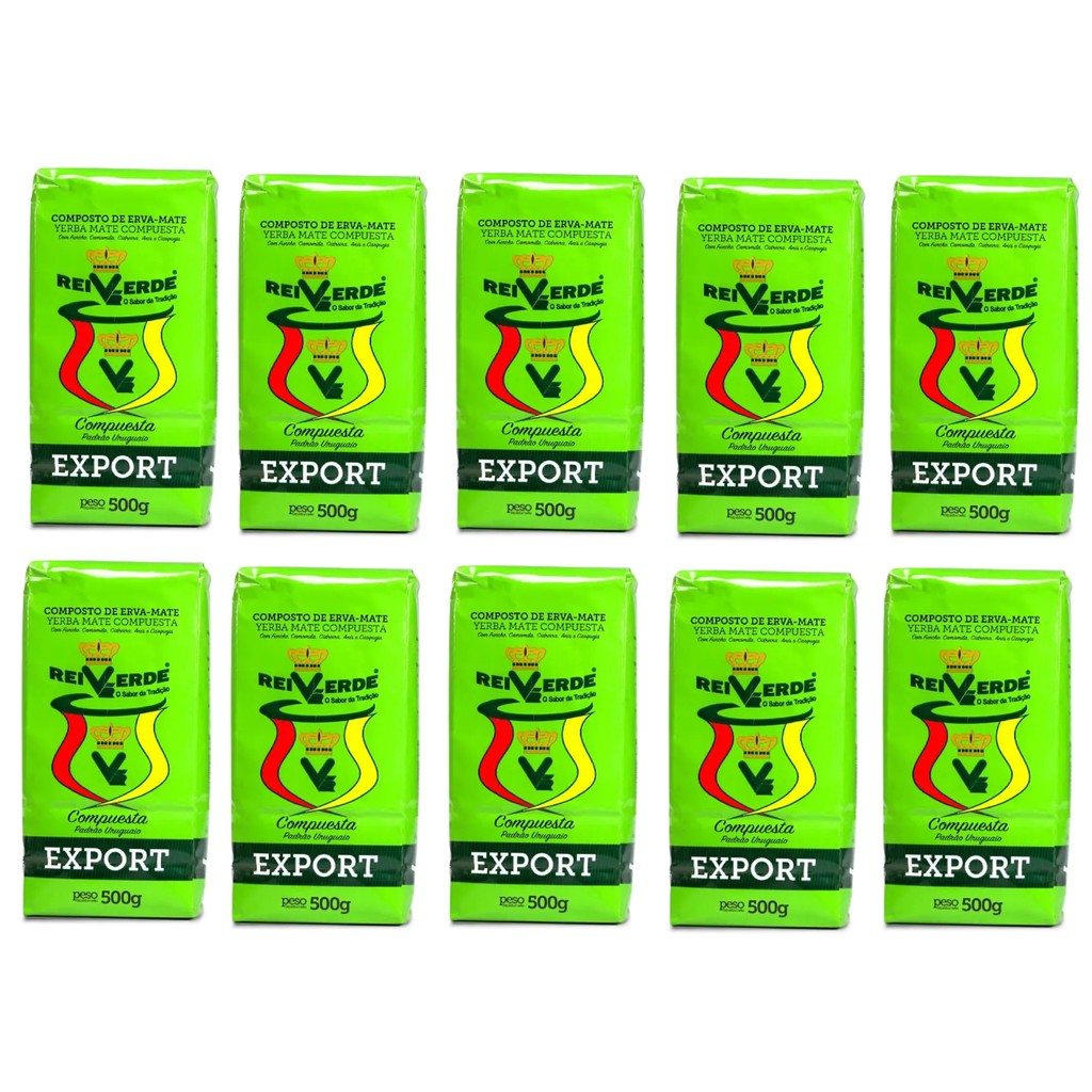 Kit 10 Composto de Erva Mate Export Rei Verde 500g