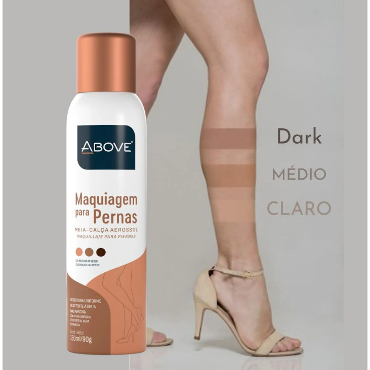 Maquiagem para Pernas Meia-Calça Aerosol 150ml/90g Above Baston em Oferta na Shopee
