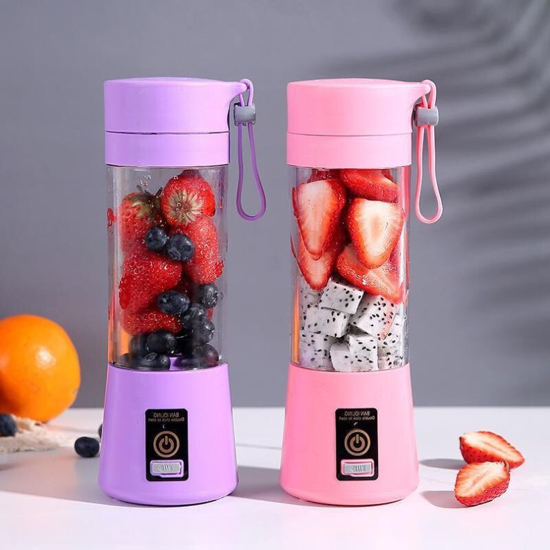 Mini Liquidificador Portátil Shake Com 6 Laminas Acompanha Cabo USB. 380ml Sucos/Vitaminas/Shakes