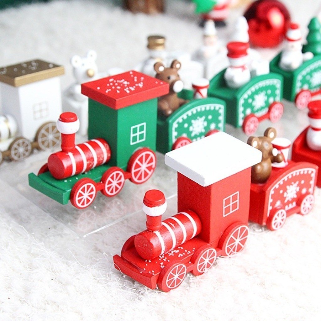Trem de Natal Enfeite Natalino MDF Decoração Casa Mesa Posta