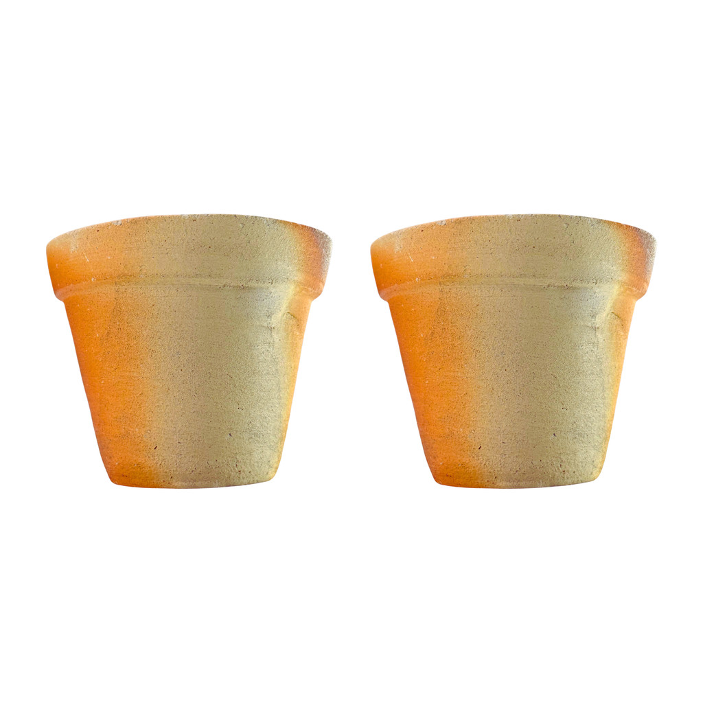 Kit 2 Dois Vasinhos Vasos Barro Cachepo 7.4x5cm Apartamento