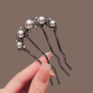 Pente De Cabelo Feminino Com 4 Dentes , Pérolas , Apertos Estáveis , Acessórios De Joias De Noiva Para Mulheres , Menina