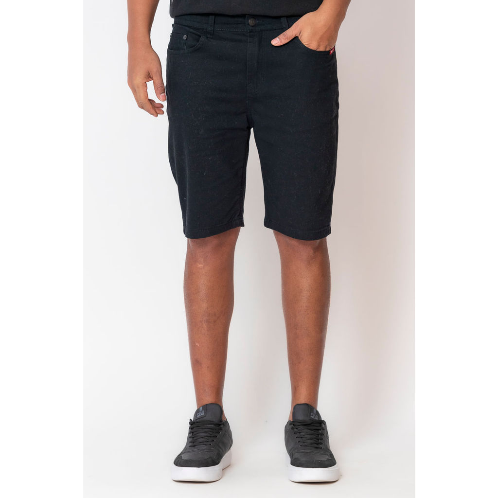 Bermuda Masculina Sarja Básica Polo Wear Preto