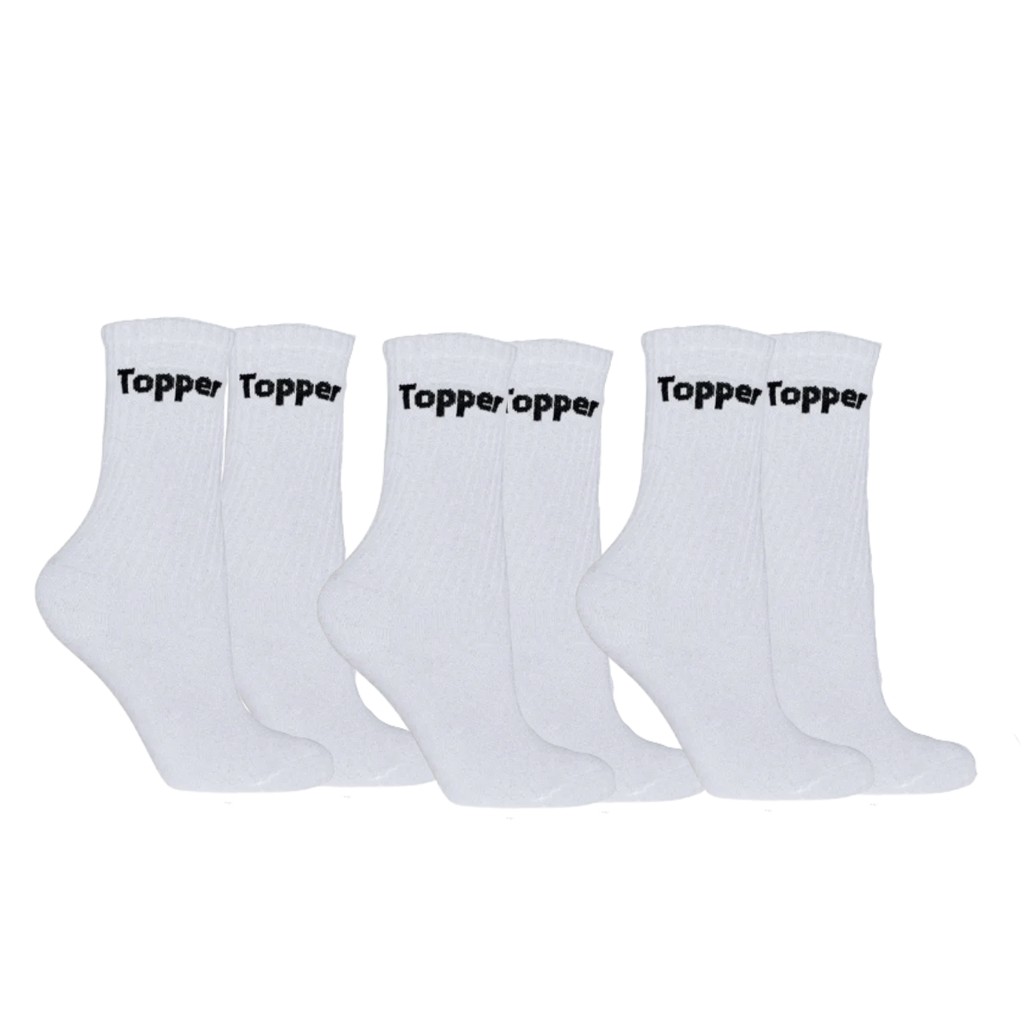 Kit 3 Pares Topper Cano Médio Unissex em Oferta na Shopee