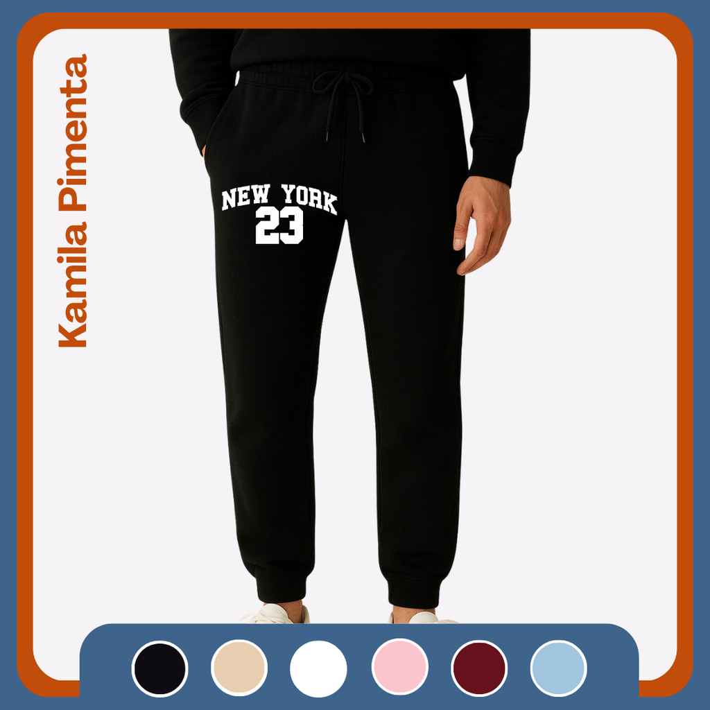 Calça Moletom Jogger New York Moderna E Estilosa Para O Dia A Dia