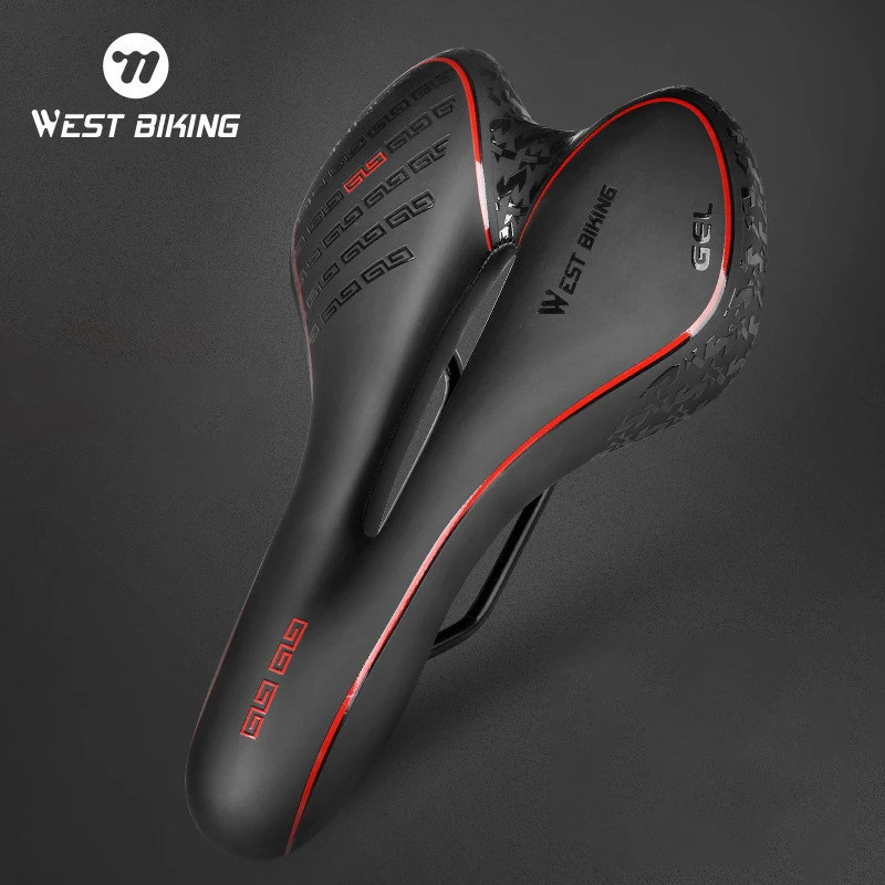 Selim de gel para bicicleta WEST BIKING, selim confortável para ciclismo de estrada e MTB, assento macio e ergonômico, a