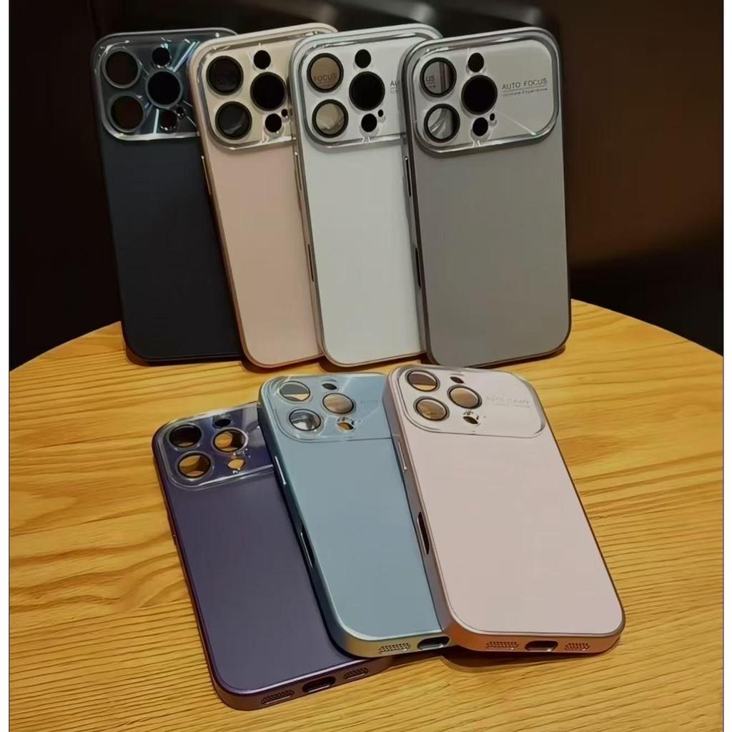 Luxo AG Caso De Vidro Temperado Para iPhone 15 14 16 Pro Max 13 11 12 14 Plus Protetor Lente Da Câmera Fosco Capa Trasei