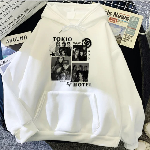 Moletom Canguru Tokio Hotel Unissex | Blusa de Frio Banda Rock Estampada
