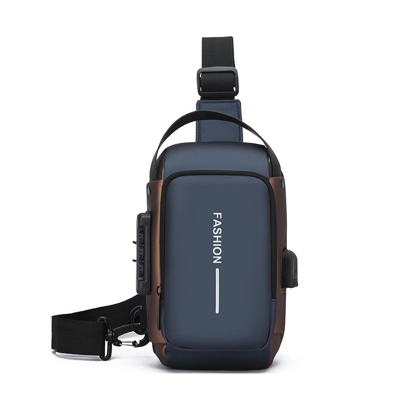 Bolsa De Ombro Antifurto Com Senha Segura Masculina , Casual Esportiva Moderna Para Ciclismo E Motocicleta Carregamento