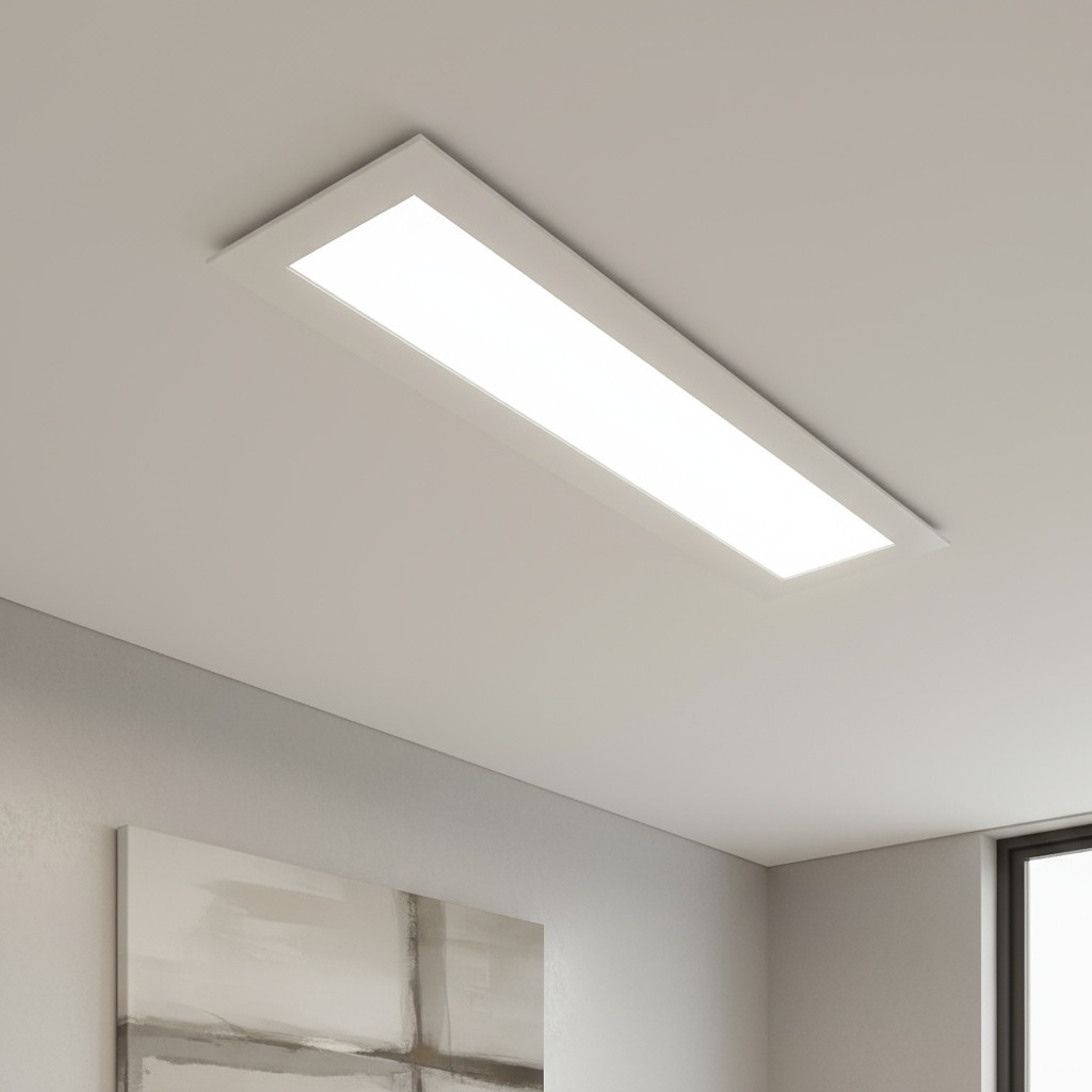 Plafon Led Retangular 36w Embutir Ultra Slim 17x62 6000k 4000k 3000k Bivolt Embuled