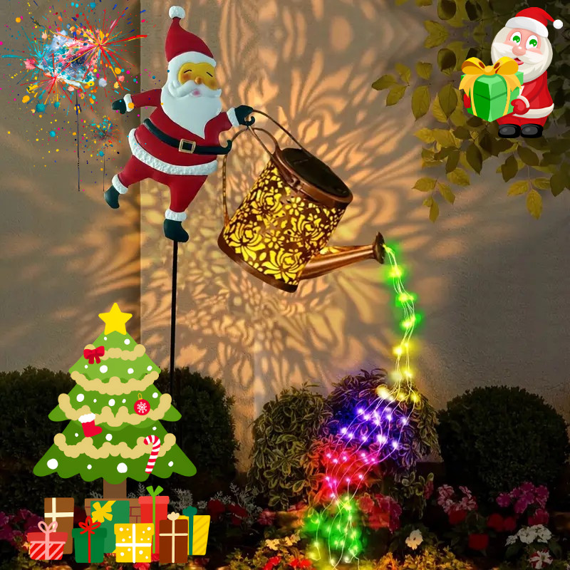 2026 Solar Chaleira De Natal Luzes Decorativas Jardim Gramado Santa Lâmpada À Terra LED Da Noite Ao Ar Livre Decoração D