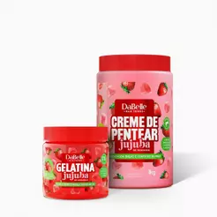 Kit Jujuba Morango Creme de Pentear e Gelatina Dabelle Hair