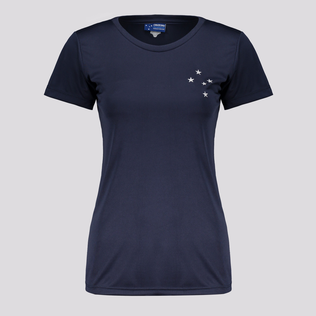 Camisa Cruzeiro Basic Feminina Marinho em Oferta na Shopee