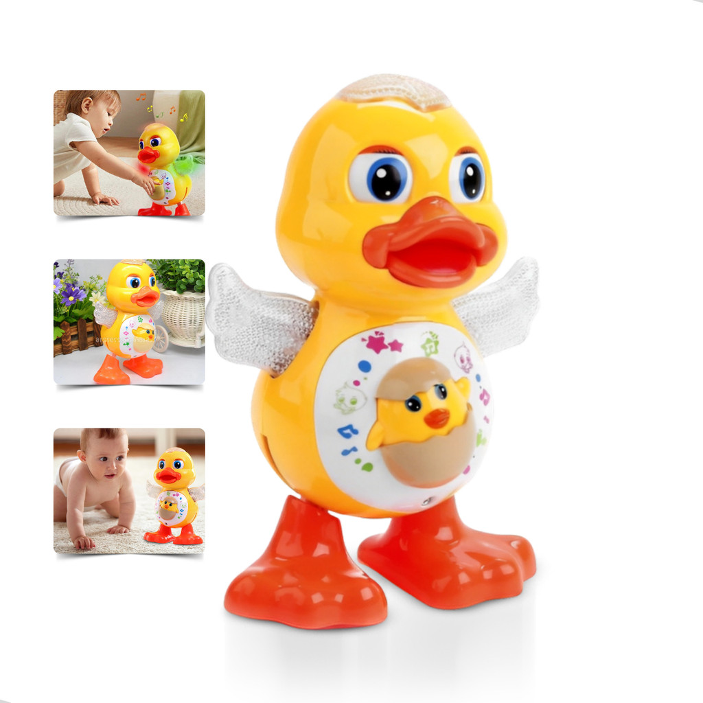 Pato Dançante Brinquedo Musical Dança Anda Mexe Luz E Som Envio Imediato