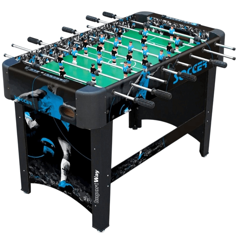 Mesa de Pebolim Importway Soccer Azul Compacta em Oferta na Shopee