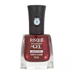 Esmalte Vermelho Metálico Risqué Diamond Gel Nova Cor! Charlotte de Romã 9,5ml