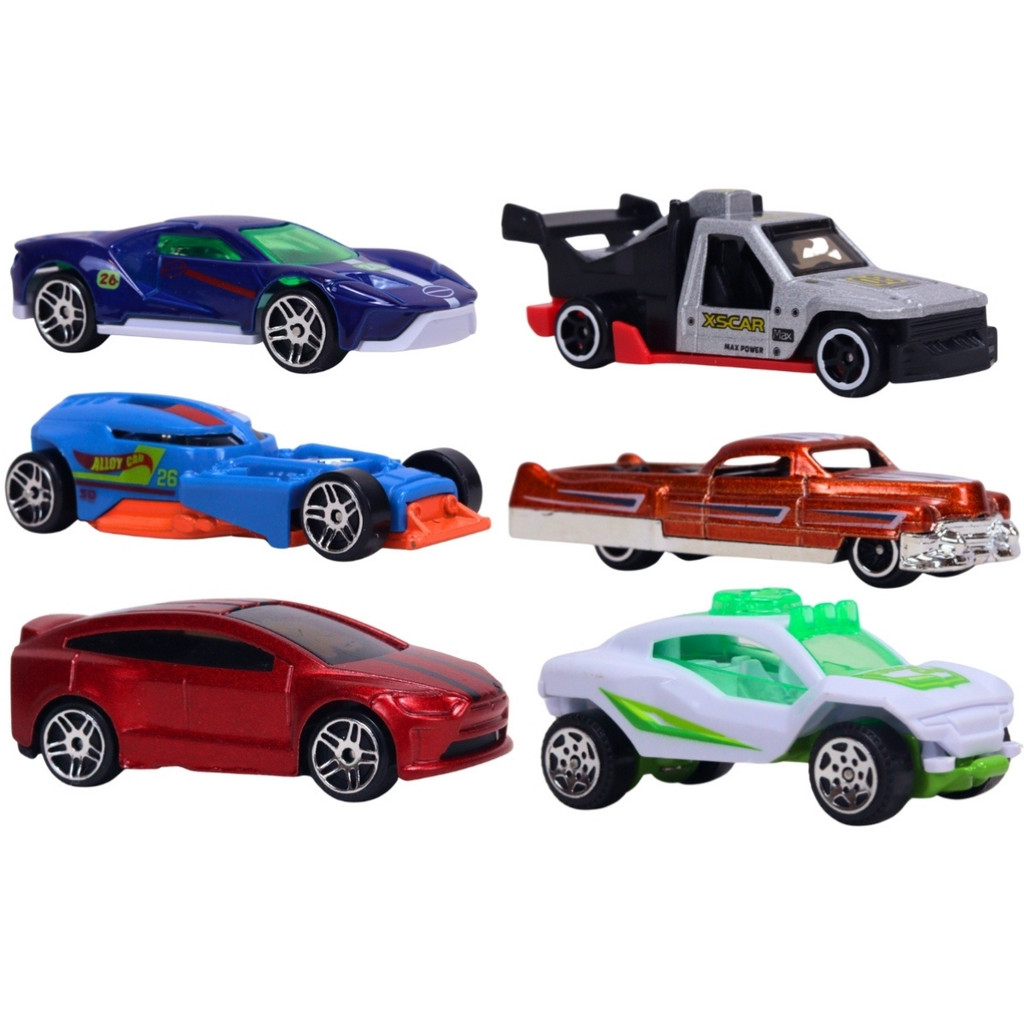 Kit Com 5 Carrinho de Metal Divertido 1:64 Sortidos Castela