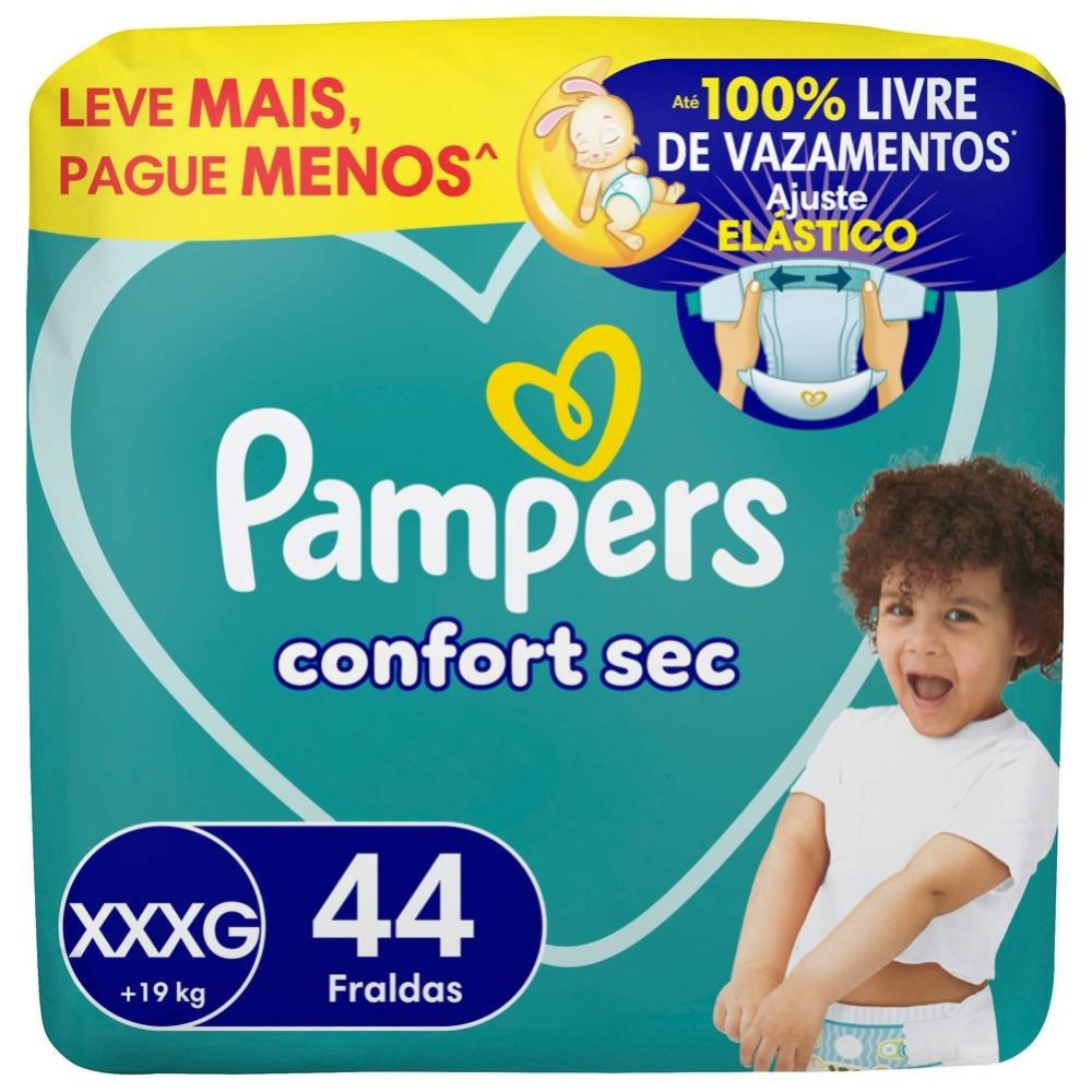 Fralda Pampers Confsec Bag Xxxg 44 Unidades