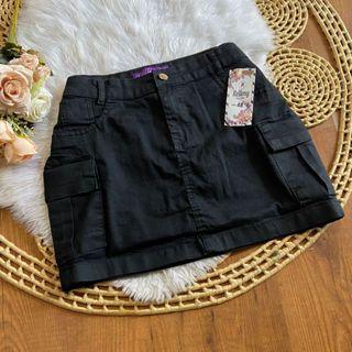 Saia jeans preta feminino plus size 46 a 54 com lycra em Oferta na Shopee