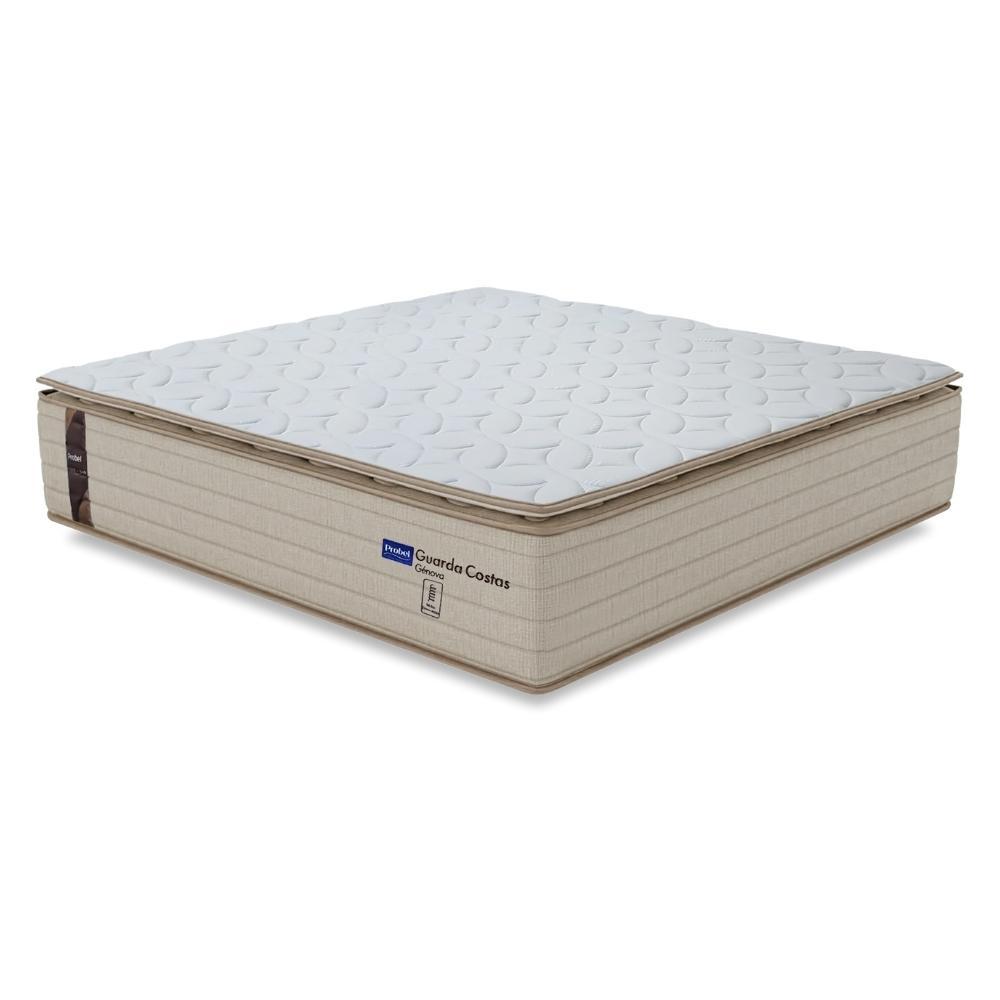 Colchão Casal Probel Molas Ensacadas Pillow Top 138x188x30cm Guarda Costas Genova Branco/Bege em Oferta na Shopee